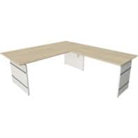 Bureau assis-debout Kerkmann Form 4 En forme de L Hauteur Ajustable Blanc 2'000 x 2'200 x 760 mm