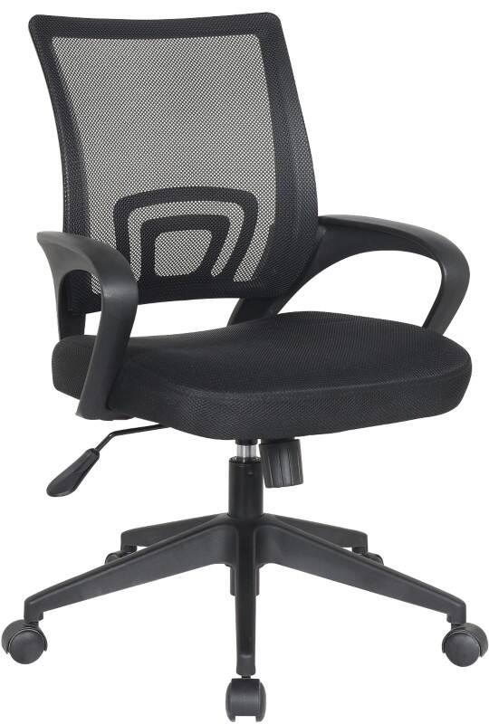 FELUCCA Bürostuhl Wippmechanik Stoff Feste Armlehne Schwarz 100 kg 590 x 590 x 970 mm  