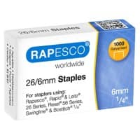 Rapesco Heftklammern 26/6 S11661Z3 Stahl Silber 1000 Stück