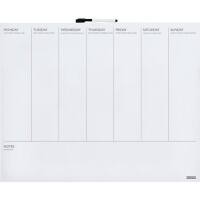 Planning hebdomadaire DESQ Magnétique À visser 50 (L) x 40 (H) cm Métal Blanc