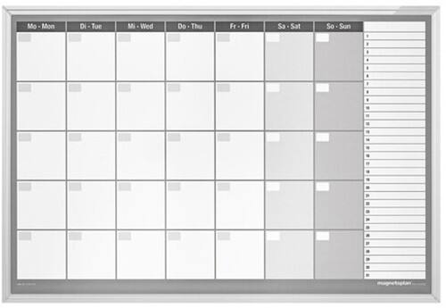 Planning mensuel magnetoplan 1249512HS Blanc 920 x 625 mm