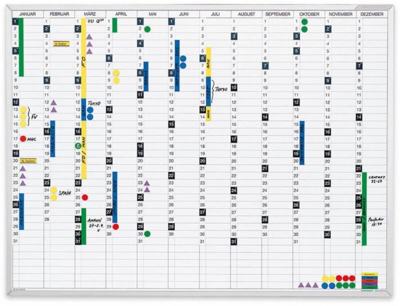Planning annuel magnetoplan 1241012S Magnétique 900 x 600 mm Blanc