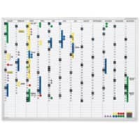Planning annuel magnetoplan 1241012S Magnétique 900 x 600 mm Blanc