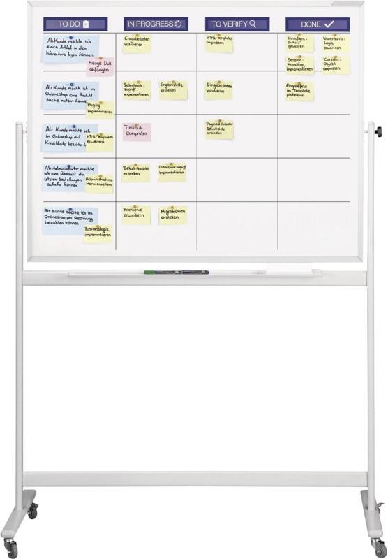 Planning magnetoplan 1240499 sur roues blanc magnétique 120 x 90 cm