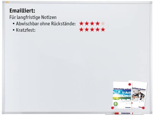 Franken X-tra Line Magnetisches Whiteboard Wandmontiert Magnetisch Emaille Einseitig 60 (B) x 90 (H) cm