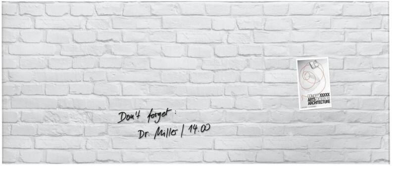 Tableau magnétique en verre Sigel Montage mural Magnétique Simple face 130 (L) x 55 (H) cm