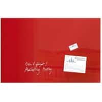 Tableau magnétique en verre Sigel Montage mural Magnétique Simple face 100 (L) x 65 (H) cm Rouge