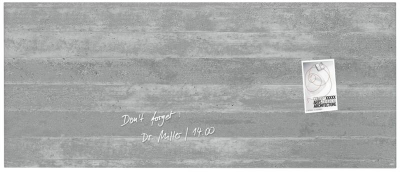 Tableau magnétique en verre Sigel Montage mural Magnétique Simple face 130 (L) x 55 (H) cm Gris