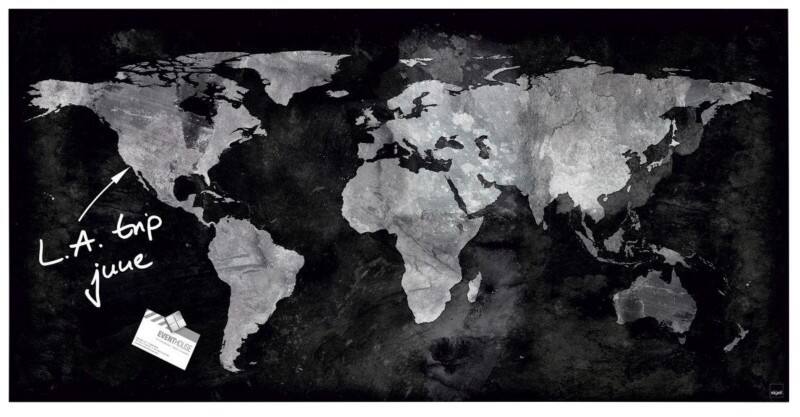 Tableau magnétique en verre Sigel Montage mural Magnétique Simple face 91 (L) x 46 (H) cm Noir