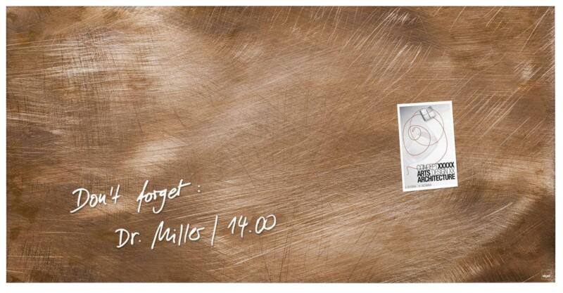Tableau magnétique en verre Sigel Montage mural Magnétique Simple face 91 (L) x 46 (H) cm Marron