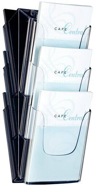 Sigel Prospektständer LH135 DIN A4 Transparent 23,5 x 11,5 x 54,5 cm 3 Abteile