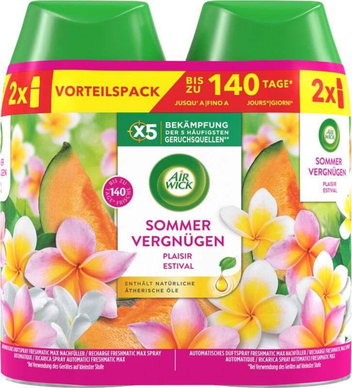 Air Wick Freshmatic Spray Lufterfrischungsspray Nachfüllung 2 Stück Duo Sommer