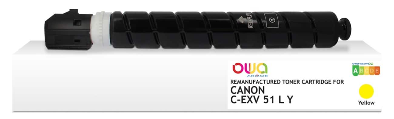 Cartouche jet d'encre OWA K40144OW Compatible Canon C-EXV 51 L Y Jaune