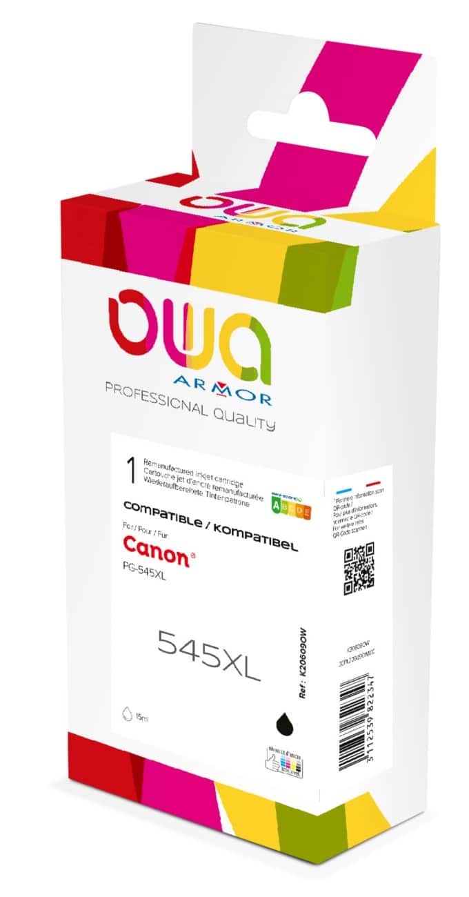 Cartouche jet d’encre OWA K20609OW Compatible Canon PG-545XL Noir