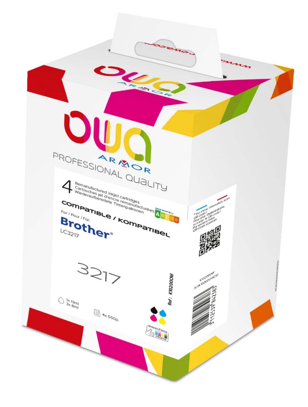 Cartouche jet d’encre OWA K10200OW Compatible Brother LC3217 Noir, cyan, magenta, jaune 4 unités