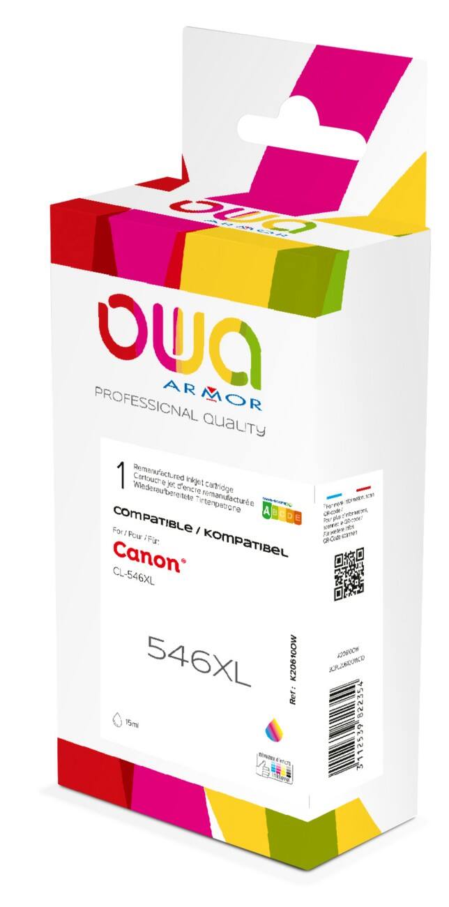OWA CL-546XL Kompatibel Canon Tintenpatrone K20610OW Cyan, Magenta, Gelb 3 Stück