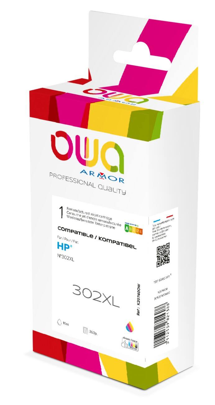 OWA 302XL Kompatibel HP Tintenpatrone K20740OW Cyan, Magenta, Gelb 3 Stück