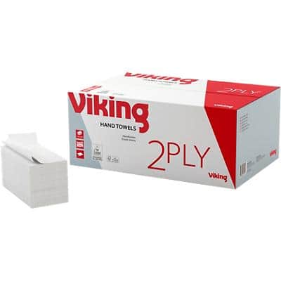 Essuie-mains Viking Standard Pliage en V Blanc 2 épaisseurs 15 Unités de 250 Feuilles