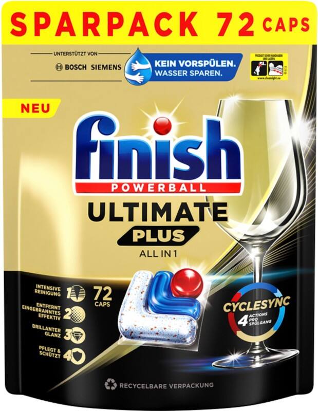 Finish Ultimate Plus Spülmaschinentabs Tabs 72 Stück