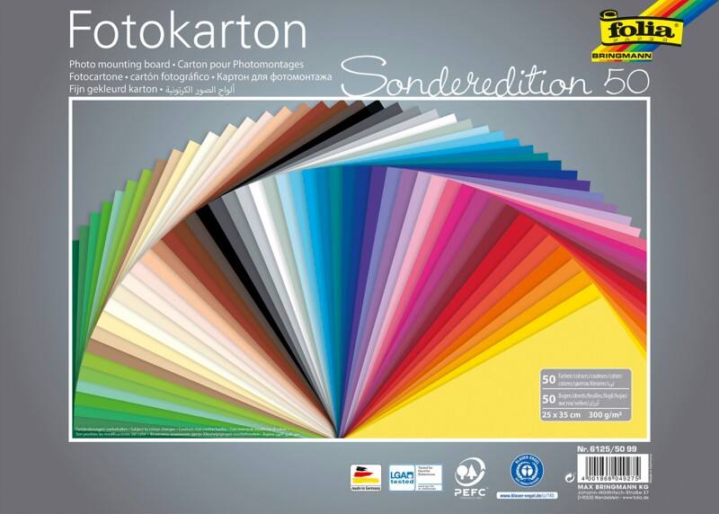 Folia Farbiges Papier Farbig assortiert 300 g/m² 50 Blatt