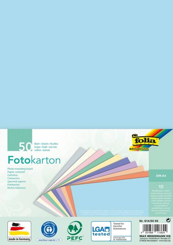 Folia Pastel A4 Farbiges Papier Farbig assortiert 300 g/m² 50 Blatt