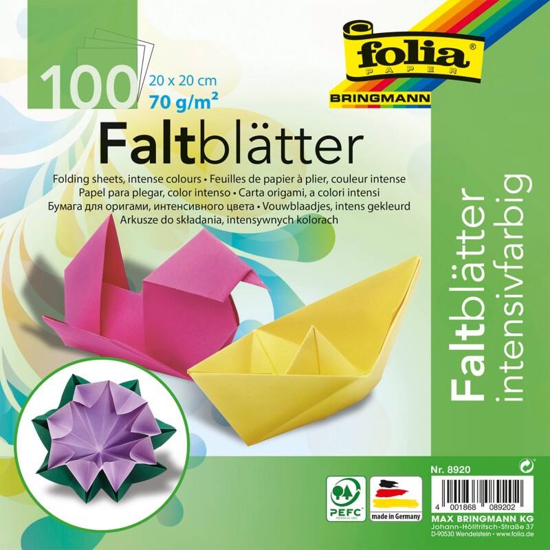 Folia Farbiges Papier Farbig Assortiert Papier 70 g/m² 8920 100 Blatt
