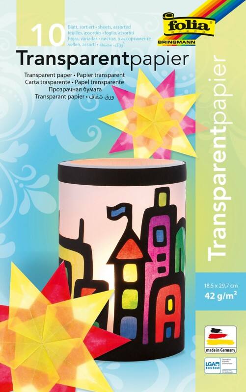 Folia Bastelpapier Farbig Assortiert Transparentpapier 42 g/m² 810 10 Stück à 10 Blatt