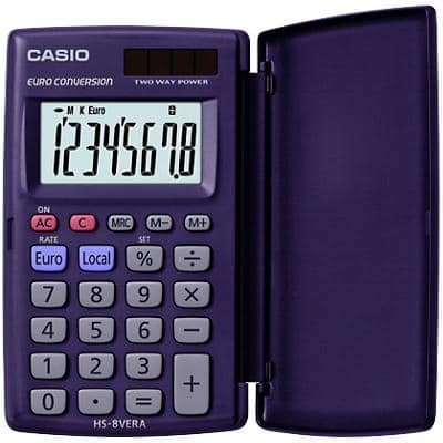 Calculatrice de poche Casio 8 chiffres Bleu marine HS-8VERA