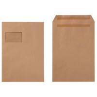 Enveloppes Viking C4 Autocollante Brun 229 (l) x 324 (H) mm Avec Fenêtre 100 g/m² 250 Unités