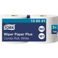 Tork Wischtuchrolle W1, W2 2-lagig Gerollt Weiss 2 Rollen à 750 Blatt