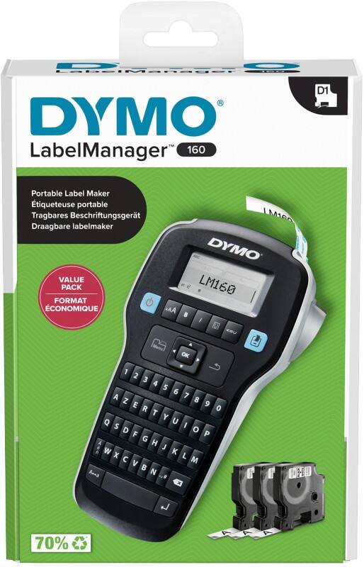 DYMO LabelManager 160 Etikettendrucker AZERTY Schwarz