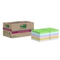 Notes Super Sticky recyclées Post-it 47,6 x 47,6 mm Assortiment 70 notes 12 blocs