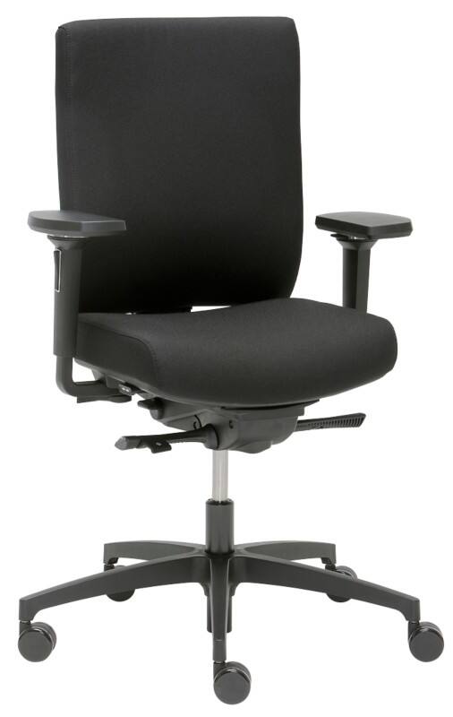 Chaise de bureau @Just NPR Dauphin Mécanisme synchrone Tissu Accoudoirs 4D Noir 125 kg AJ 4845_NPR NL2