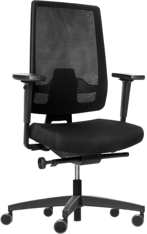 Chaise de bureau Indeed NPR Dauphin Mécanisme synchrone Filet Accoudoirs 4D Noir 150 kg ID 7055 NL3