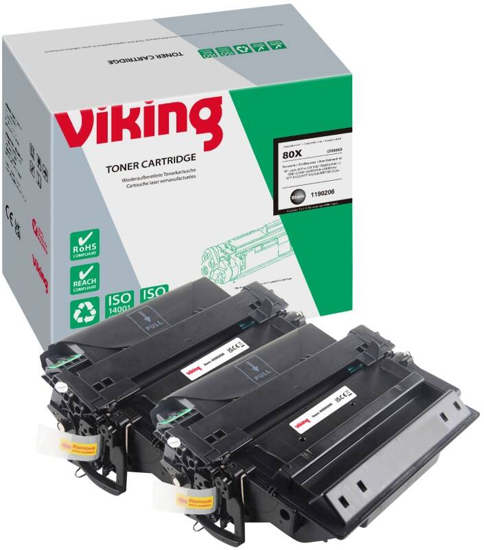 Toner Viking 80X compatible CF280XD Noir 2 unités