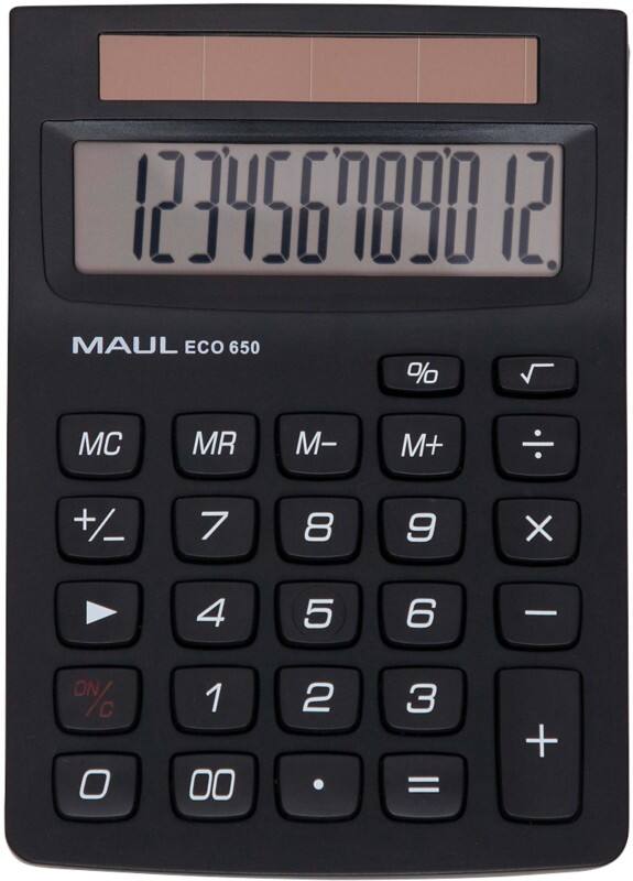 Calculatrice de bureau Maul MAULeco 650 12 chiffres Noir Solare 7268690