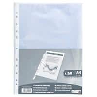 Exacompta Klarsichthüllen A4 Genarbt Transparent 0,04mm PP Up 5211E Packung mit 50 Stück