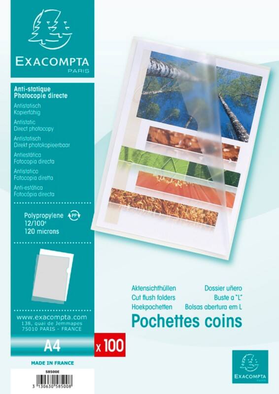 Pochettes coins Exacompta A4 Transparent Polypropylène 0,12 mm 100 unités