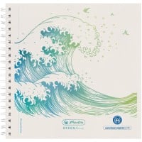 Cahier herlitz GREENline 50033515 Pointillé Spirale Reliure latérale Carton Couverture rigide Vert Sans perforation 200 pages