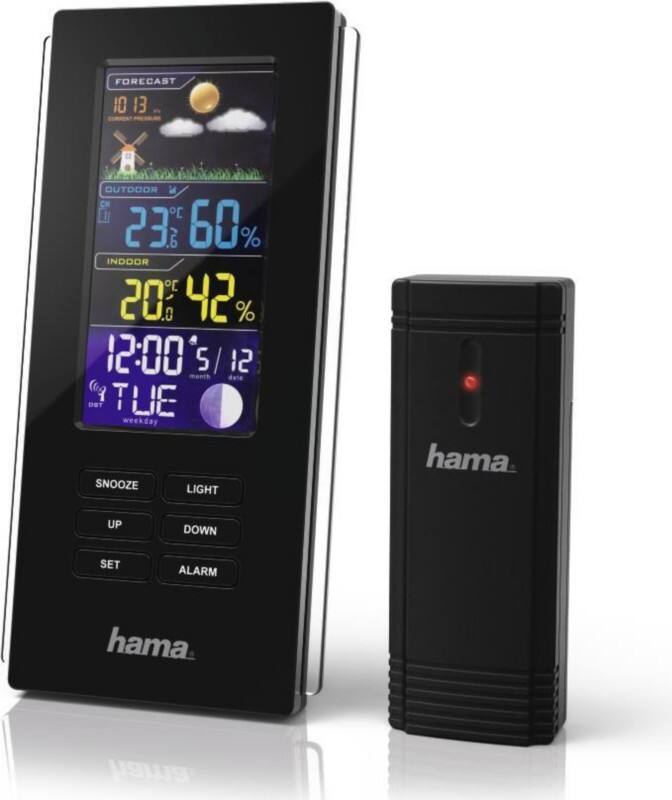 Hama Color Edge Digital Wetterstation Schwarz 86 x 48 x 175 mm