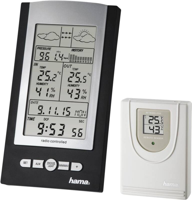 Hama Digital Wetterstation Schwarz, Silber 100 x 31 x 186 mm