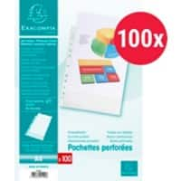 Pochettes perforées Exacompta 5100E A4 Transparent 50 microns PP (Polypropylène) Ouverture au-dessus 100 unités