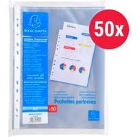 Exacompta Klarsichthüllen A4 Glatt Transparent 60 Mikron PP (Polypropylen) Öffnung oben 5250E 50 Stück