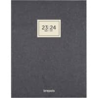 Brepols Terminkalender 2024 1 Woche / 2 Seiten 21,5 (B) x 27,6 (H) cm Schwarz