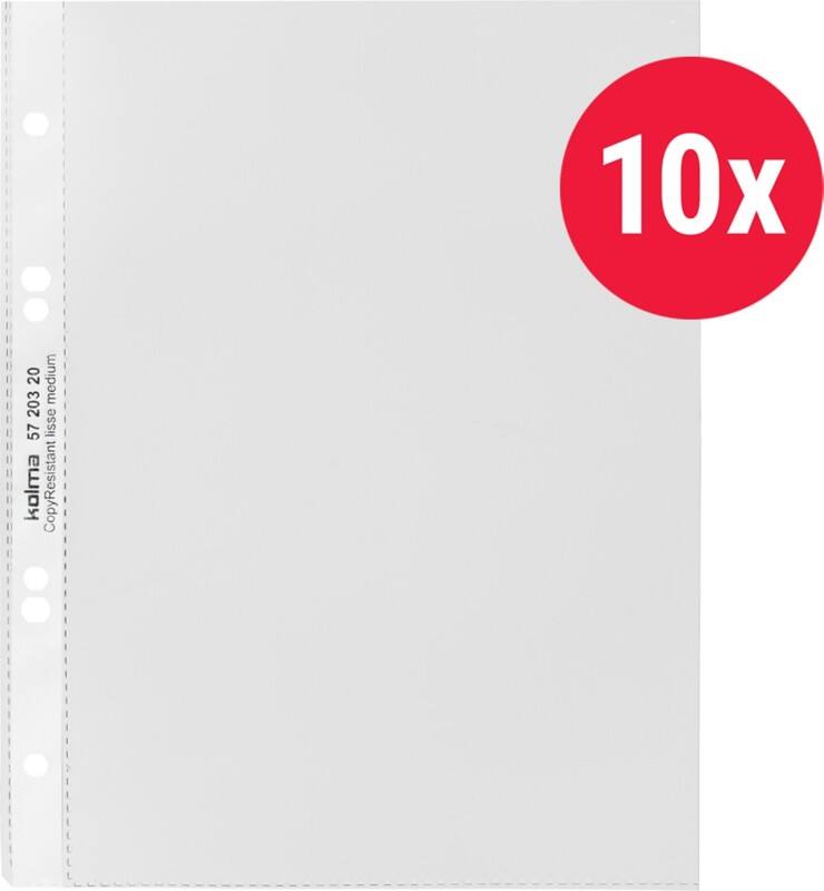 Kolma Klarsichthüllen  Glatt Transparent 6 Löcher 57.603.20 10 Stück