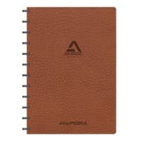 Cahier Adoc ADOC Business A4 Ligné Plastique Reliure latérale Cuir artificiel Couverture souple Marron Non perforé 144 pages