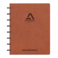 Cahier Adoc ADOC Business A5 Ligné Plastique Reliure latérale Cuir artificiel Couverture souple Marron Non perforé 144 pages