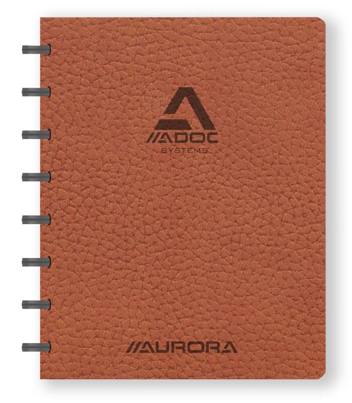 Adoc ADOC Business Notizbuch A5 Kariert Kunststoff Seitlich gebunden Kunstleder Softcover Braun Nicht perforiert 144 Seiten