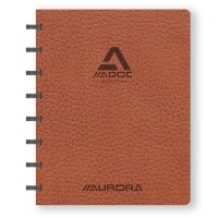 Cahier Adoc ADOC Business A5 Quadrillé Plastique Reliure latérale Cuir artificiel Couverture souple Marron Non perforé 144 pages