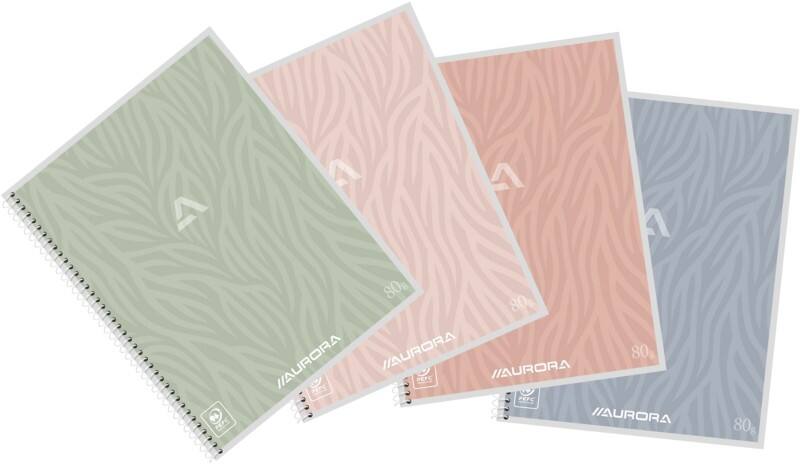 Cahier Aurora Writing 80g A5 Ligné Reliure latérale à spirale Couverture souple Assortiment Non perforé 120 pages